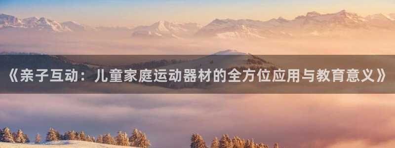 意昂体育4平台：《亲子互动：儿童家庭运动器材的全方位